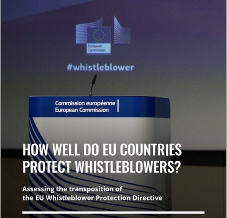 El informe analiza la implementación de la Directiva Whistleblower en la UE.